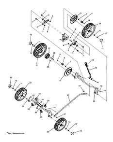 Group, Wheels Group Diagram and Parts List for 7800667-LP7800667-JM36 2010 Briggs and Stratton Lawn Mower